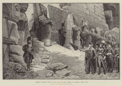 Franske soldater besøger ruinerne af templet i Karnak, Egypten, 1798 af Georges Clairin
